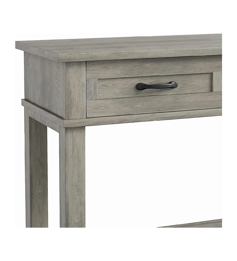 gaomon 52" Console Table Entryway with 3 Storage Drawers, 3-Tier dustrial Metal Sofa Behind Couch Table, Hallway forEntryway, B