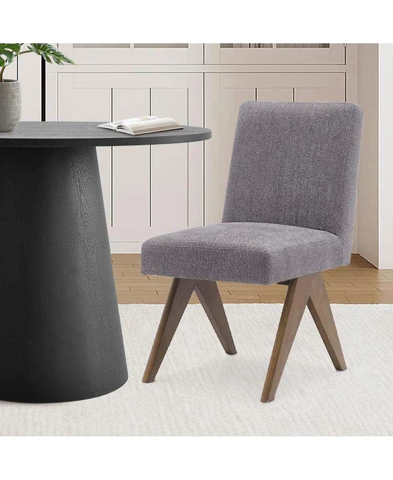 Maison Boucle 3-Piece Round Dining Table Set for 2, Upholstered Chairs with Rubberwood Legs, Modern Kitchen Table Set for Small Spaces