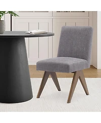 Maison Boucle 3-Piece Round Dining Table Set for 2, Upholstered Chairs with Rubberwood Legs, Modern Kitchen Table Set for Small Spaces