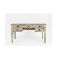 Jofran Artisan's Craft Rustic Farmhouse Distressed Solid Wood 5-Drawer Desk