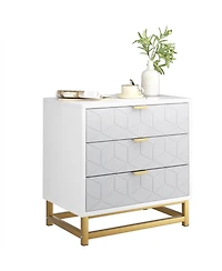 gaomon 3 Drawer Dresser, Wood Chest Drawers with Storage for Closet, Bedroom, Drawers Dresser Modern Bedside Nightstand