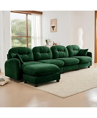 Streamdale Furniture Modular L-Shaped Chenille Couch with Ottoman