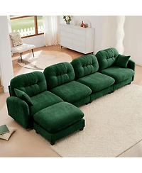 Streamdale Furniture Modular L-Shaped Chenille Couch with Ottoman