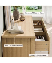 Gaomon Fluted Dresser for Bedroom with 7 Drawers, 47.24" Wide Modern Chest Drawers