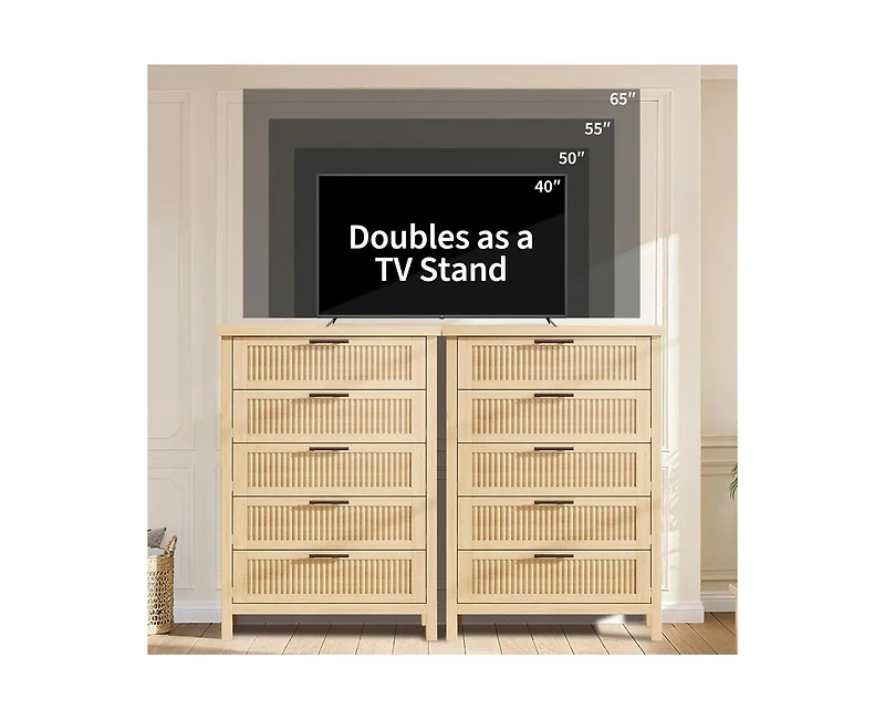 Gaomon Fluted Dresser for Bedroom with Drawers