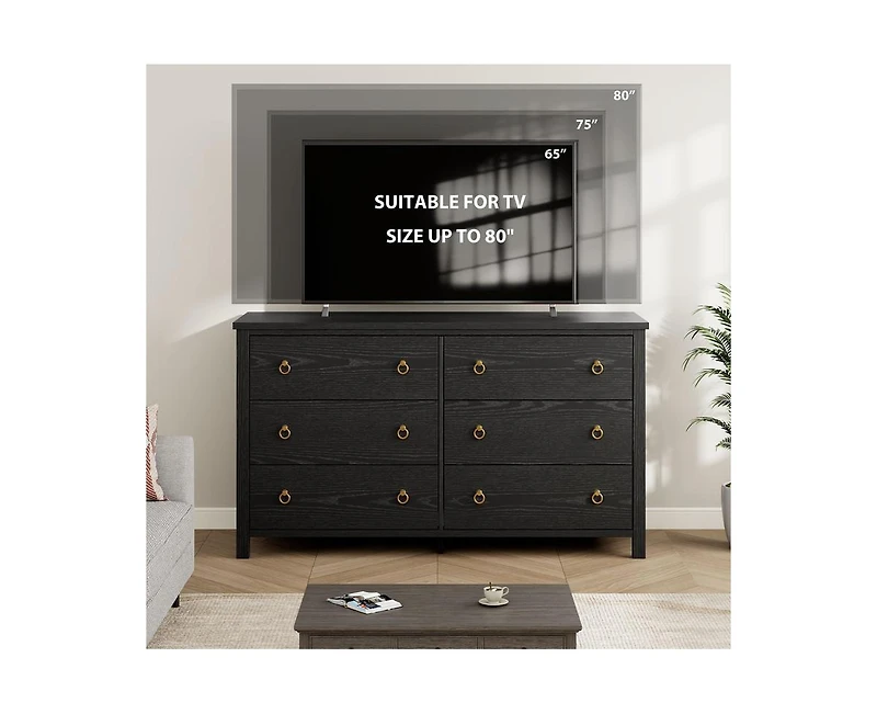 gaomon 6 Dresser for Bedroom, 47.2" Wide Dresser