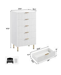 Gaomon Fluted Drawer Storage Dresser