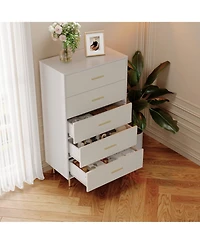 gaomon 5 Drawer Dresser, Tall Narrow Chest of Drawers