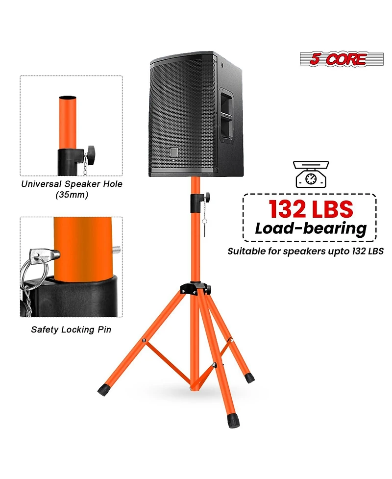 5 Core Speaker Stand Adjustable Pa Dj Tripod Mount Heavy Duty