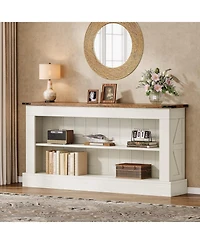 Tribesigns 63-Inch Long Console Table for Entryway, Narrow Farmhouse Sofa Table with Shelves