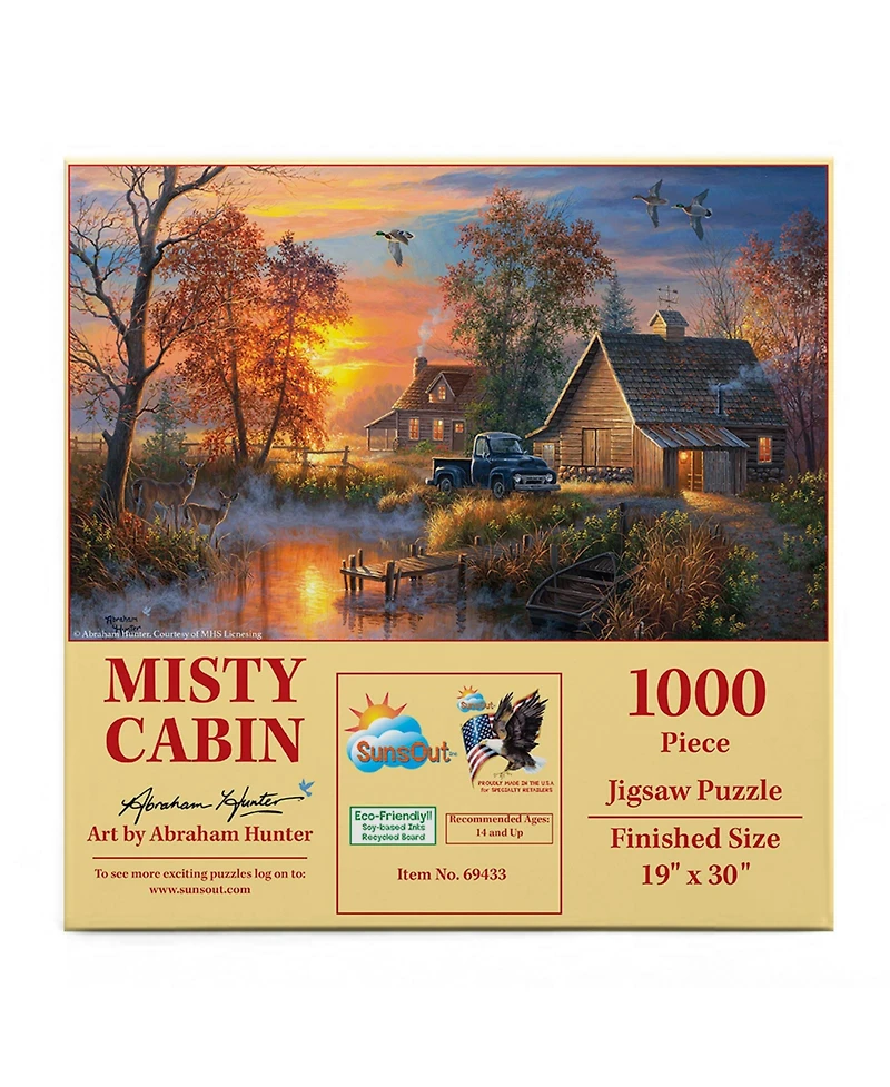 SunsOut Misty Cabin 1000 piece Jigsaw Puzzle for Adults