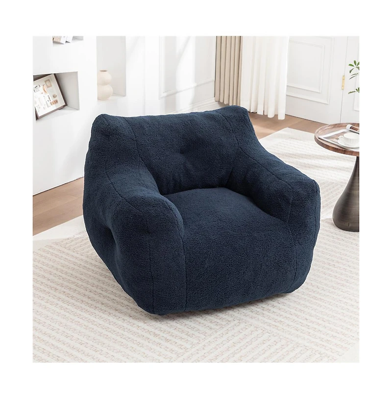 Cesicia Giant Bean Bag Sofa with Armrests High-Density Foam Stuffed Lazy for Adults Removable Washable Cover