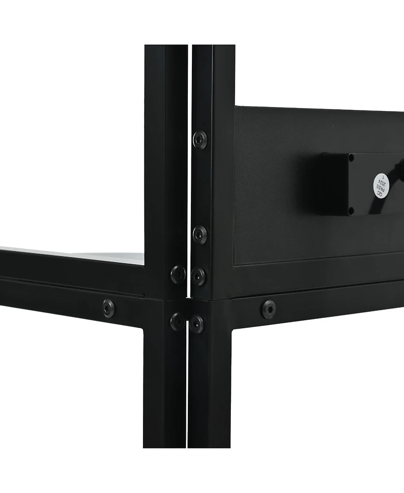 Streamdale Furniture 5-Tier Corner Shelf with Led Light & Usb, Glass Holder, Tall Corner Bookshelf