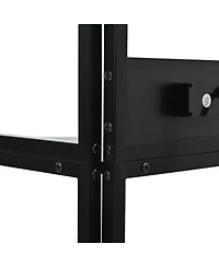 Streamdale Furniture 5-Tier Corner Shelf with Led Light & Usb, Glass Holder, Tall Corner Bookshelf