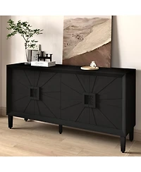 Streamdale Furniture Rustic Black Farmhouse Credenza
