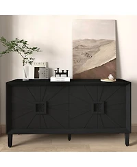 Streamdale Furniture Rustic Black Farmhouse Credenza