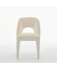 Streamdale Cream Chenille Dining Chairs, Hollow Back, Set of 2