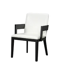 Streamdale Furniture Wood & Pu Leather Upholstered Dining Chairs Set of 2