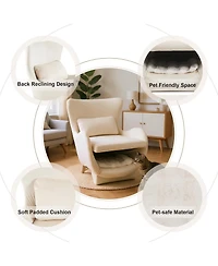 Streamdale Furniture Velvet Lounge Chair, 2-in-1 Pet Friendly Accent Chair