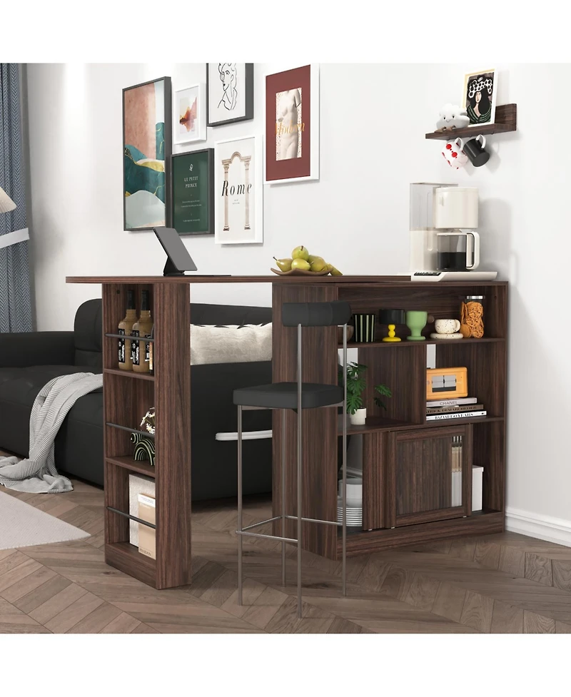 Streamdale Furniture Rotating Bar Cabinet with Ample Storage