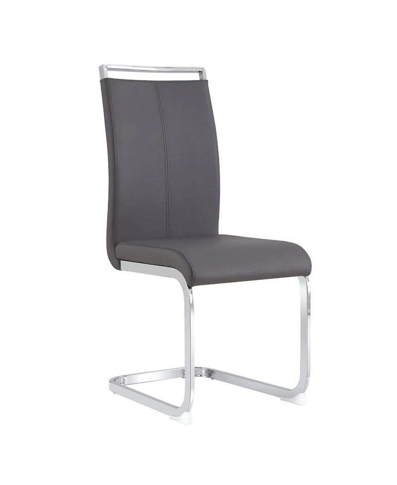 Streamdale Furniture Modern Grey Pu Leather Dining Chairs (Set of 2)