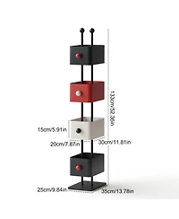 Streamdale Furniture Black & Red Bookshelf/Side Table/Magazine Rack