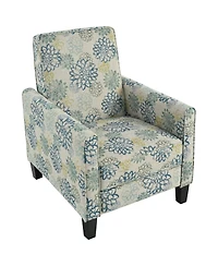 Streamdale Furniture 27.5" Recliner Chair, Solid Wood Legs, Light Brown & Blue