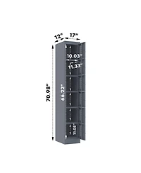 Streamdale Furniture Metal Garage Cabinet - 6-Compartment Steel Locker