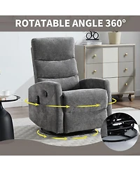 Streamdale Furniture Heat Massage Rocker Swivel Recliner Chair - Grey