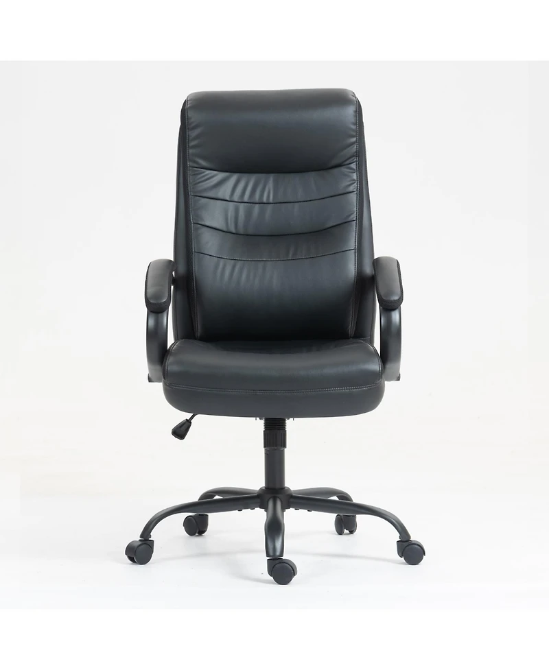 Streamdale Furniture Ergonomic Pu Leather Office Chair with Lumbar Support