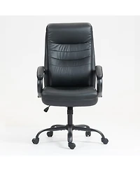 Streamdale Furniture Ergonomic Pu Leather Office Chair with Lumbar Support