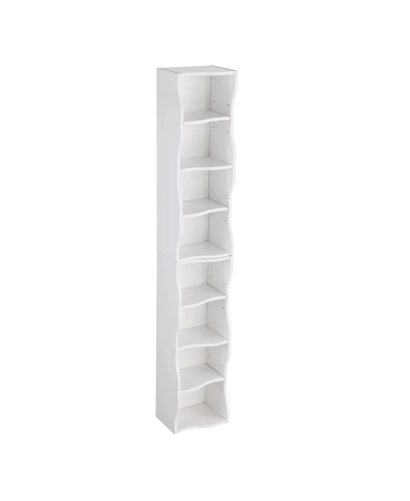 Streamdale Furniture Wavy 8-Layer Adjustable Bookshelf