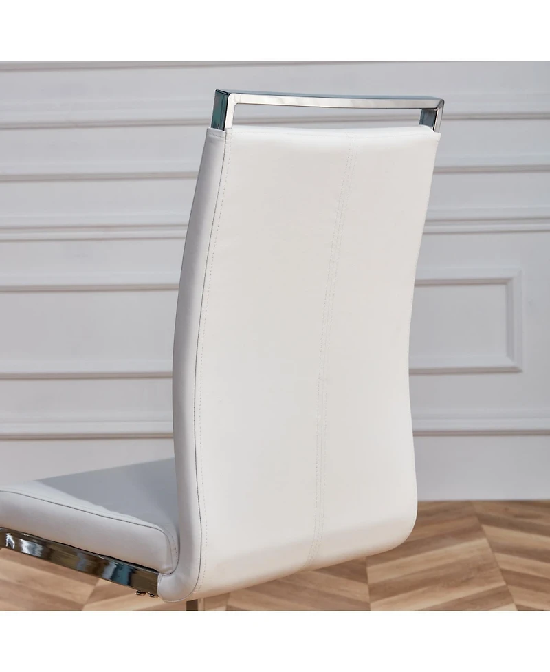 Streamdale Furniture Pu Leather Dining Chairs - Set of 2