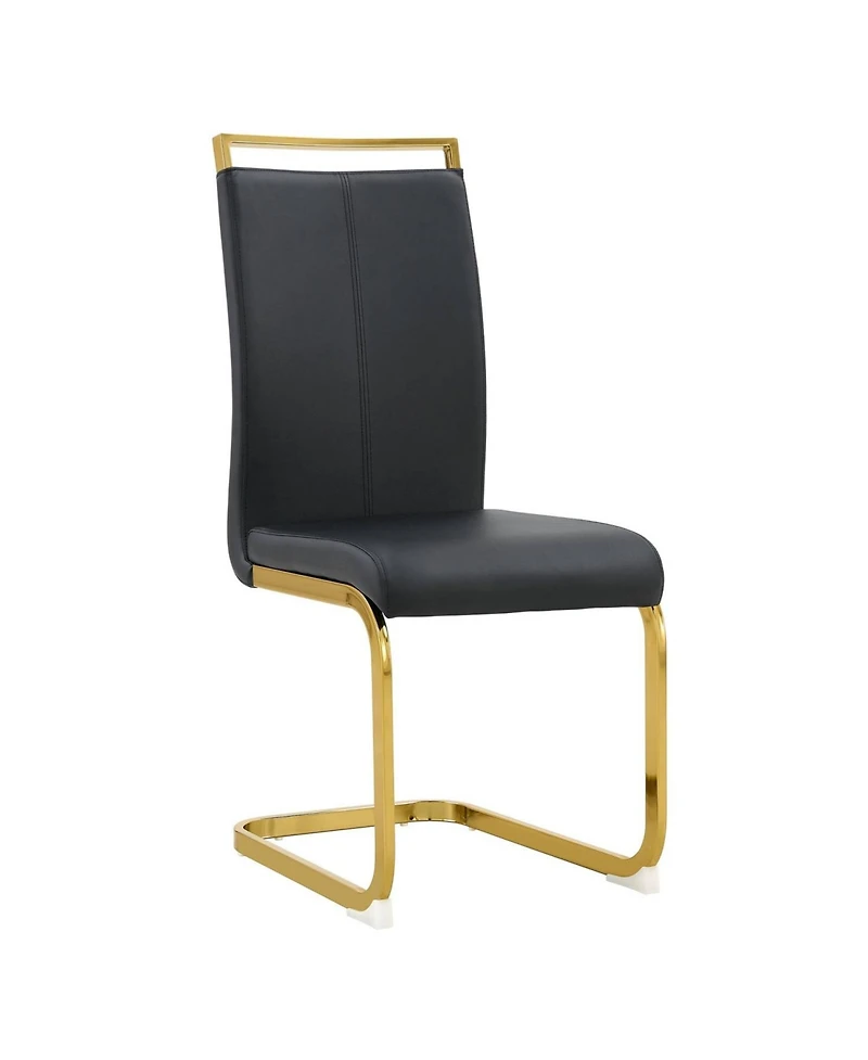 Streamdale Furniture Modern Black Faux Leather Dining Chairs (Set of 4)