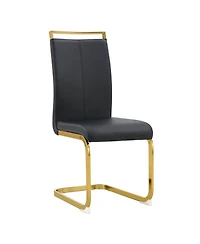 Streamdale Furniture Modern Black Faux Leather Dining Chairs (Set of 4)