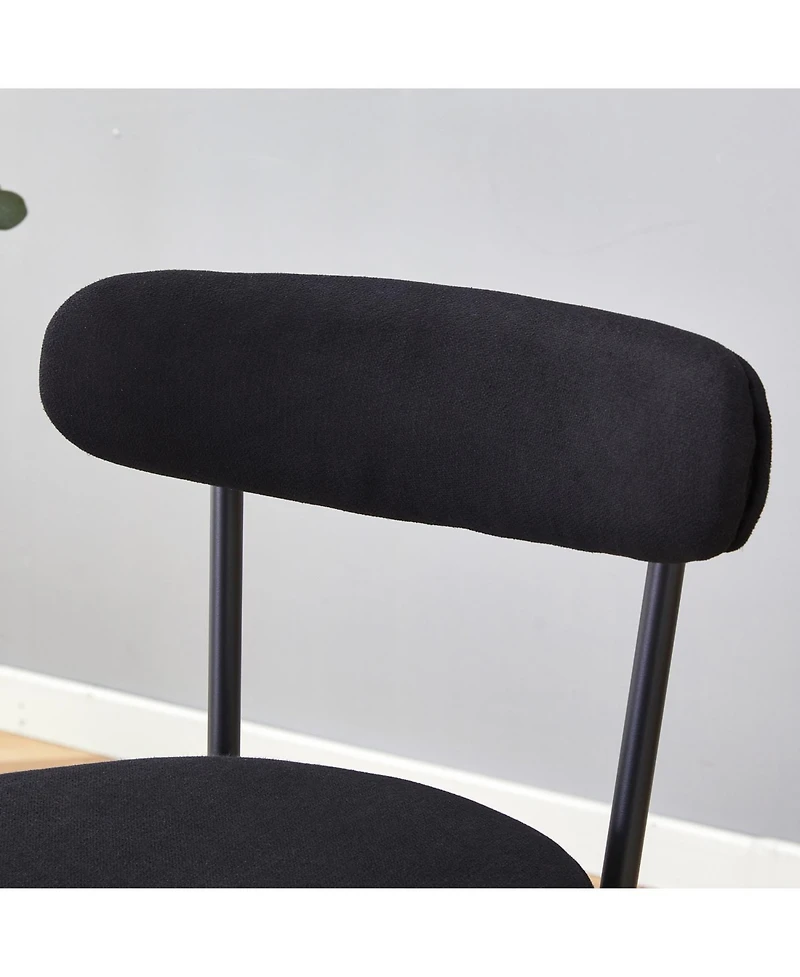 Streamdale Furniture Ergonomic High Leg Bar Chairs - Black Fabric 35.5" - 2 Pack