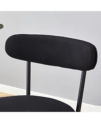 Streamdale Furniture Ergonomic High Leg Bar Chairs - Black Fabric 35.5" - 2 Pack
