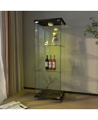 Streamdale Furniture Led Glass Display Cabinet - Black