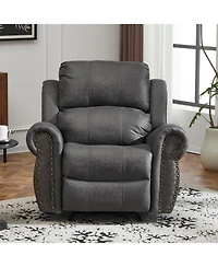 Streamdale Furniture 40.75" Wide Suede Manual Glider Standard Recliner, Slate