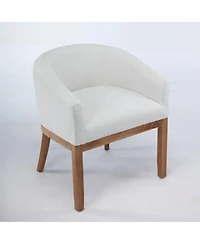 Streamdale Furniture Mid Century Modern Beige Barrel Dining Chair with Arms