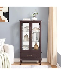 Streamdale Furniture Lighted Glass Curio Cabinet with Adjustable Shelves