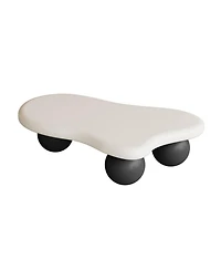 Streamdale Furniture 40 Inch Cloud Shaped Coffee Table with 3 Ball Legs for Living Room