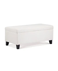 Streamdale White Boucle Storage Ottoman