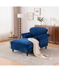 Streamdale Furniture Oversized Chenille Chaise Lounge Sofa Bed