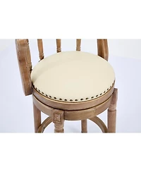 Streamdale Furniture + 26" Seat Height (1pc) + Leather + Wooden + Bar Stool