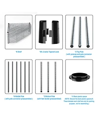 Streamdale Furniture 6 Tier Pentagonal Corner Wire Shelf Rack - Chrome