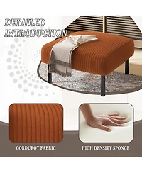 Streamdale Furniture Streamdale Corduroy Ottoman Footstool with Legs