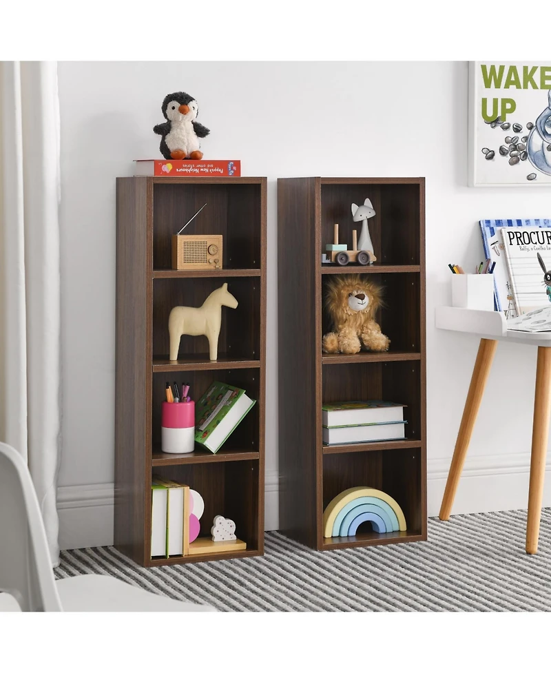 Streamdale Furniture 8-Tier Media Tower Rack, Adjustable Shelves, Tall Bookcase