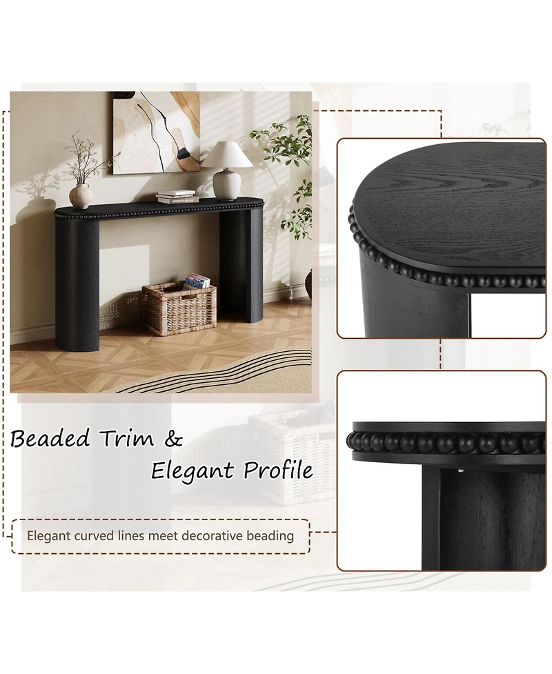 Streamdale Furniture Vintage Console Table - Beaded Trim, Reversible Legs