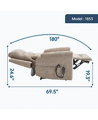 Streamdale Furniture Power Lift Recliner w/ Massage & Heat, Khaki